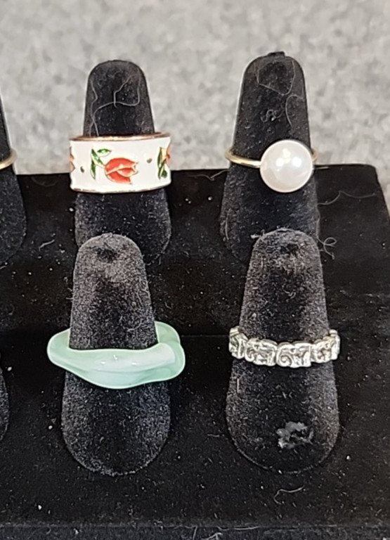 Jewelry 12 Asian Theme Rings Adjusts Sized Gold Silver Tones See Description#257