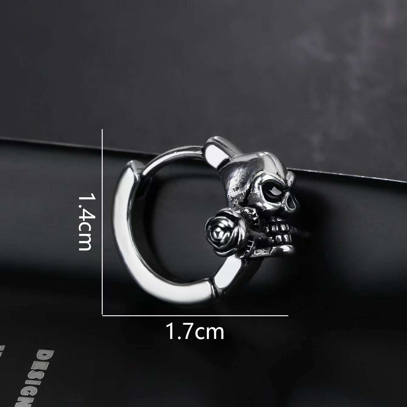 Silver Small Skull Huggie Hoop Earrings Men Women Stainless Steel Jewelry Gift