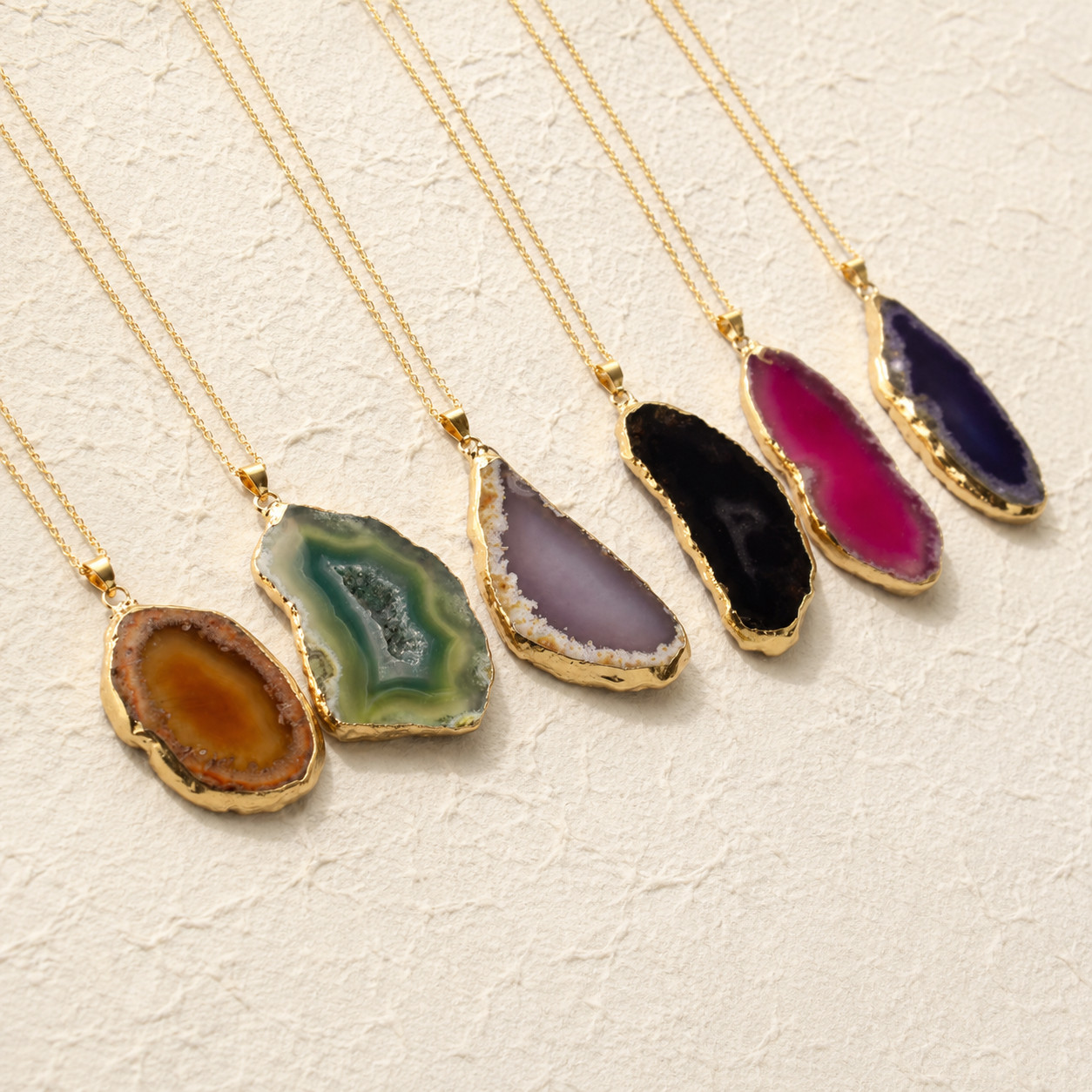 Natural Blue Quartz Geode Druzy Necklace | Handcrafted Unique Irregular Pendant