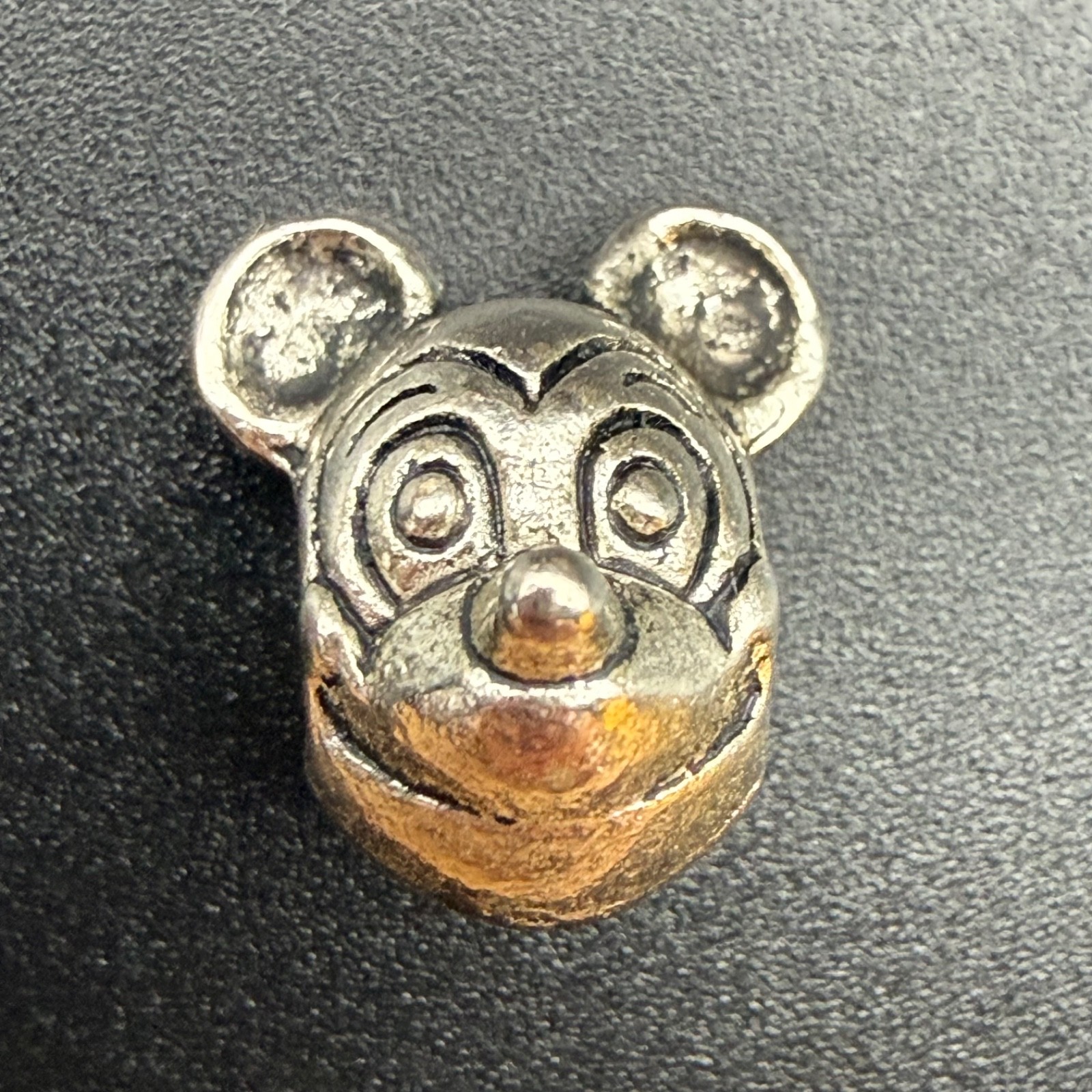 Silver Tone Cartoon Mouse Head Large Hole Charm Bead Fits European Bracelets
