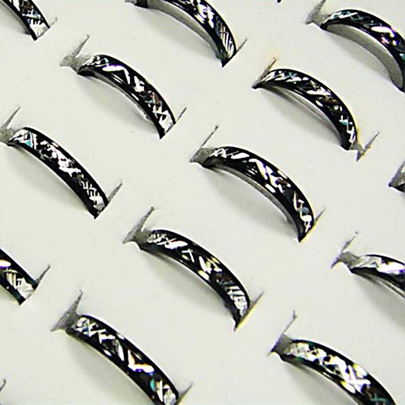 500Pcs Wholesale Lots Black Silver color Women Aluminum Alloy Rings Jewelry
