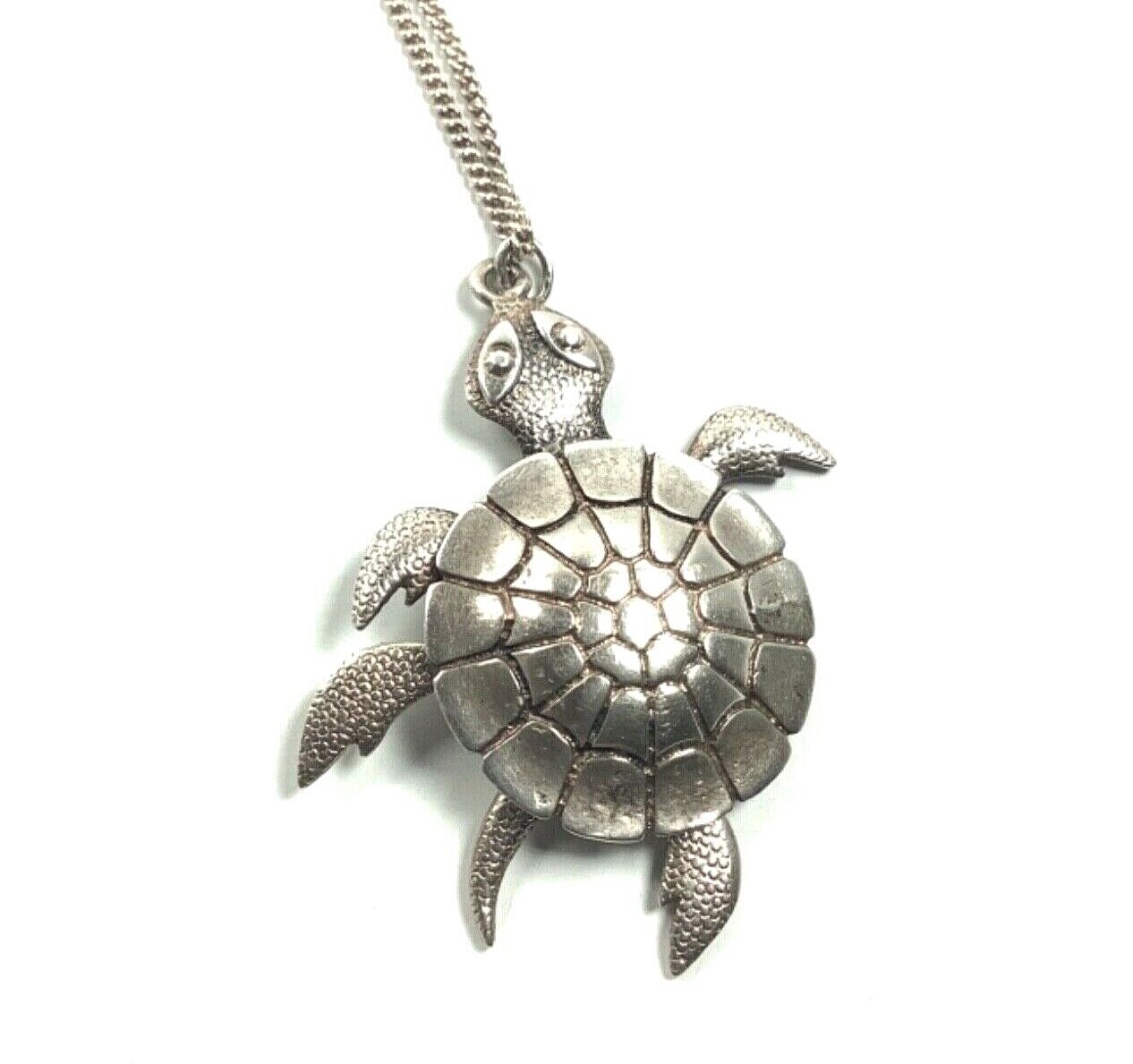 JC FERRARA Sterling Silver Articulating Turtle Pendant w/1.4mm Alpaca Chain, 20”