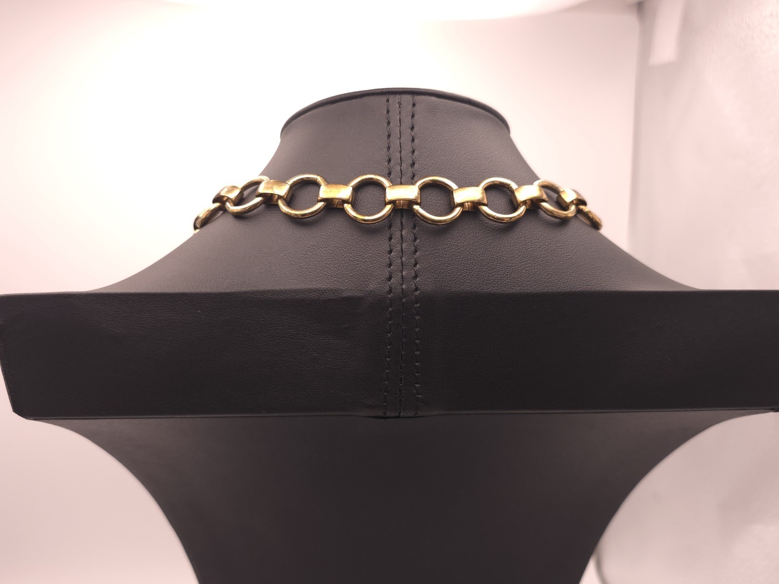 Vintage Gold Tone Link Chain Lariat Tassel Pendant Short