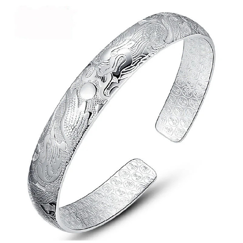Sterling Silver Bracelet Open Cuff Animal Motif Polished Smooth Finish Jewelry
