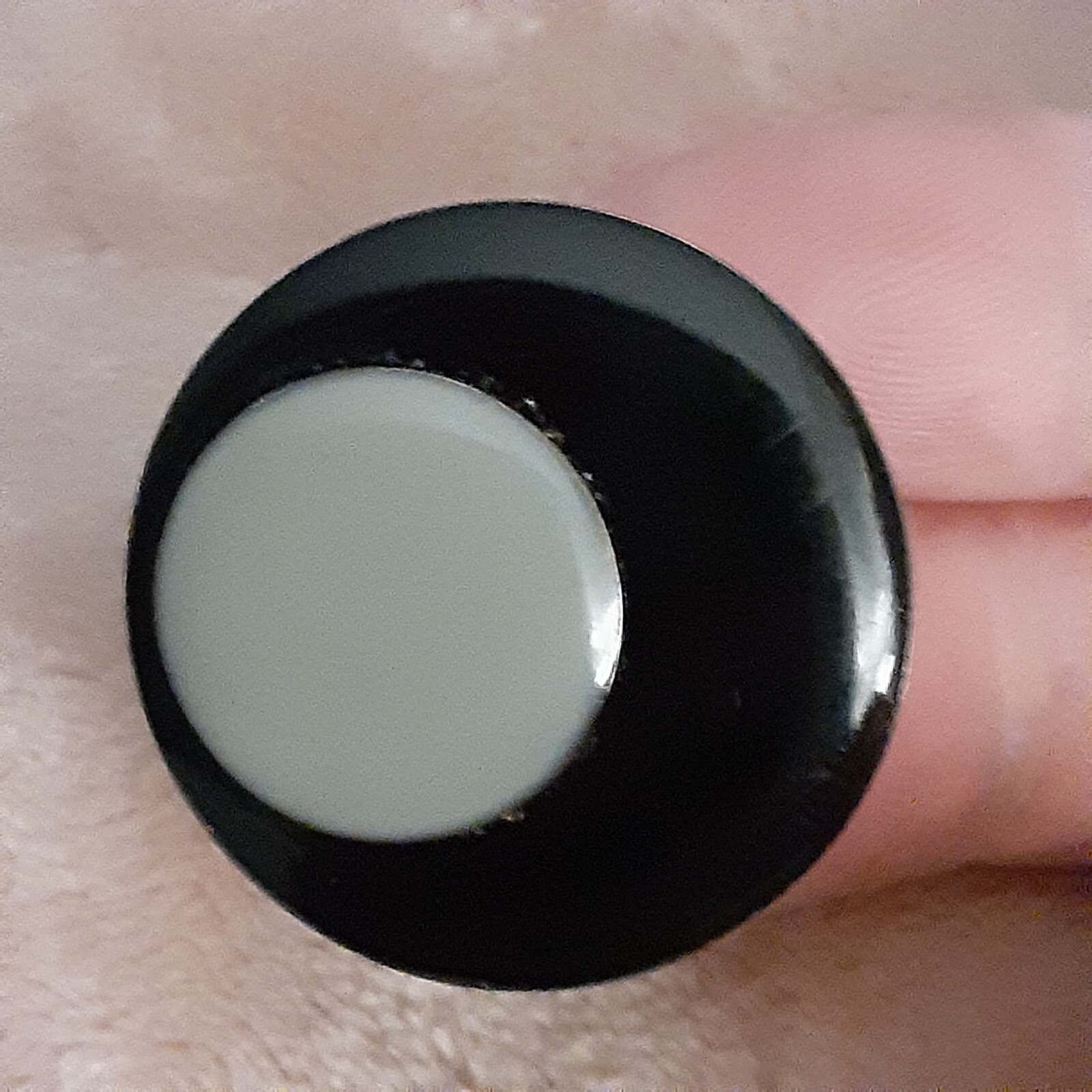 Contemporary modernistic black gray enamel ring size 6