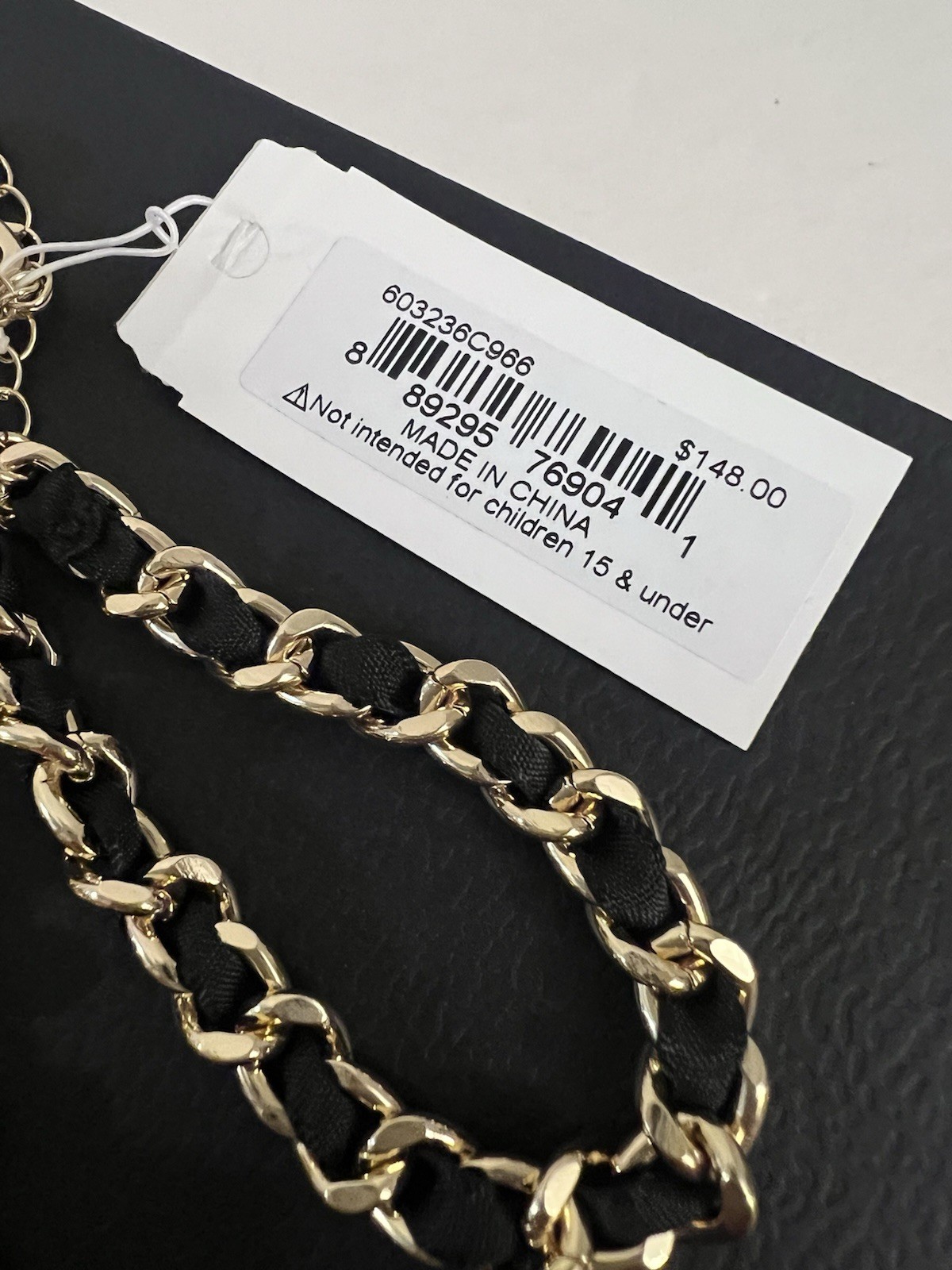 Betsey Johnson Necklace Gold Tone Chain Best In Class Detachable Brooch Tie NWT
