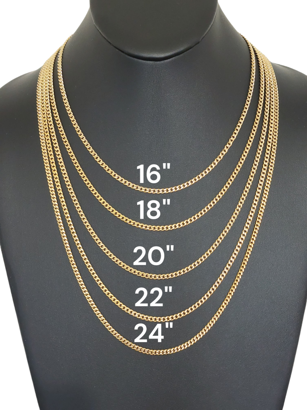 Stainless Steel Gold Plated Cuban Curb Chain Necklace Hip Hop Jewelry Unisex Men
