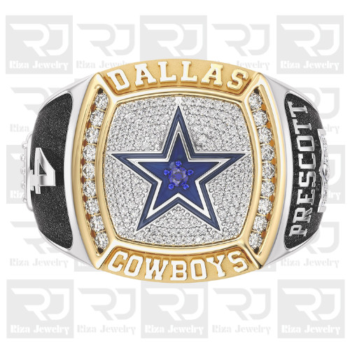 Dak Prescott Dallas Cowboys Men’s Moissanite Two Tone Championship Ring