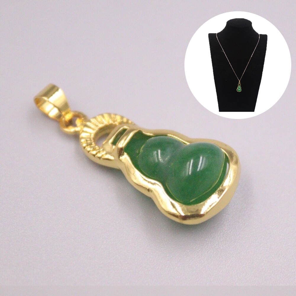 GP Heating Simulated Jade Pendant For Women Green Small Gourd . Pendant Gift