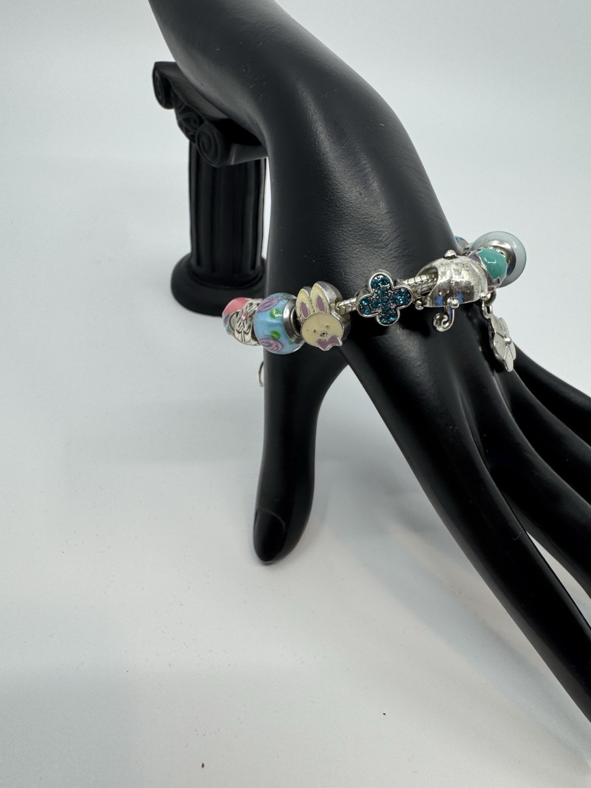 Willabee and Ward Monthly Charm Bracelet APRIL Silver Easter Bunny