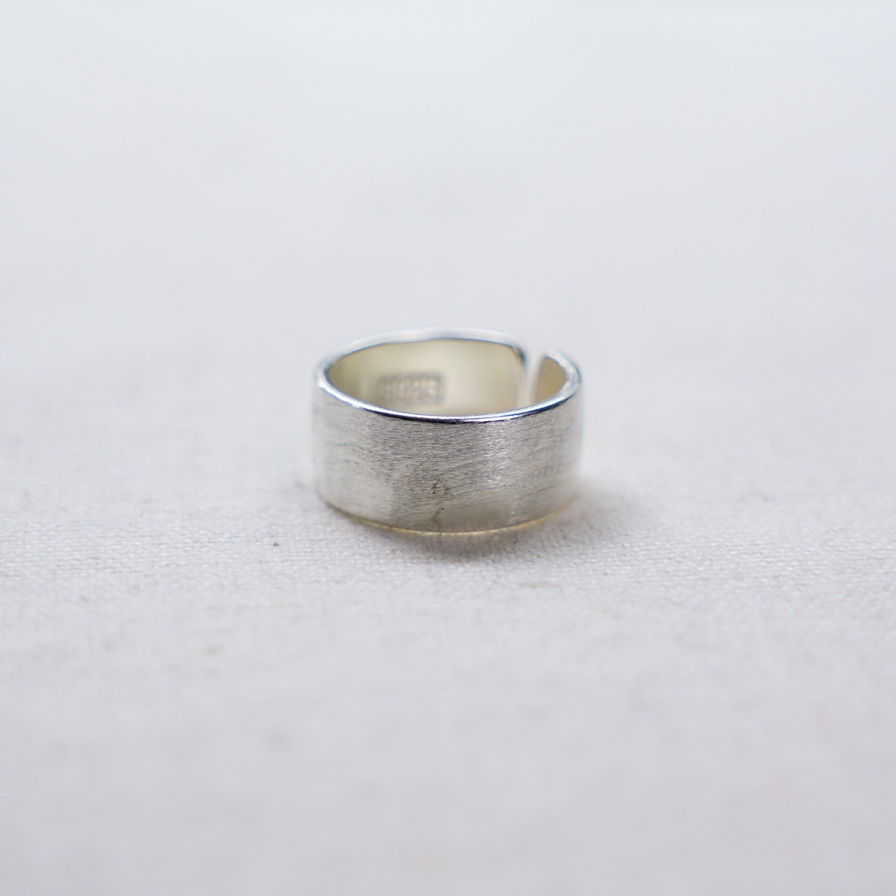 Sterling Silver Wide Band Ring Smooth brushed silver band clean minimal 925