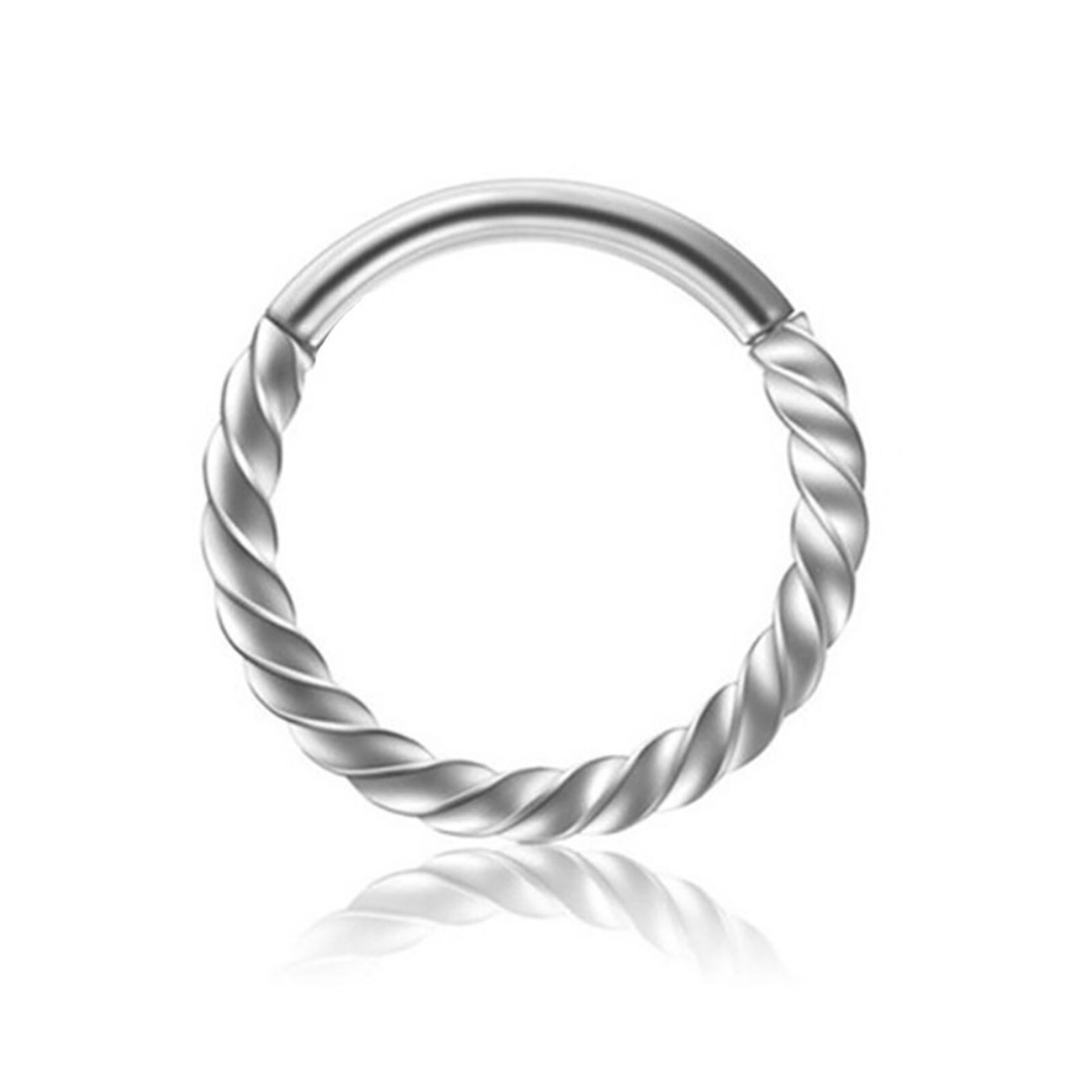 16g Twist Band Seamless Segment Clicker Septum Nose Ring Piercing Hoop Sleepers