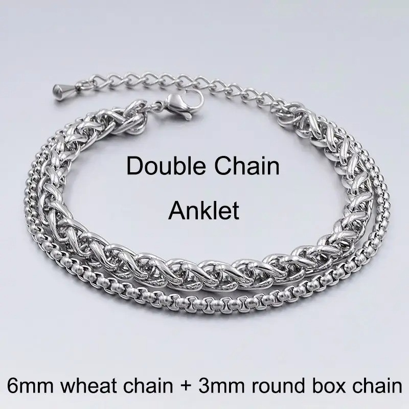Stainless Steel Anklet Women Men Beach Foot Chain Ankle Bracelet Summer Jewelry