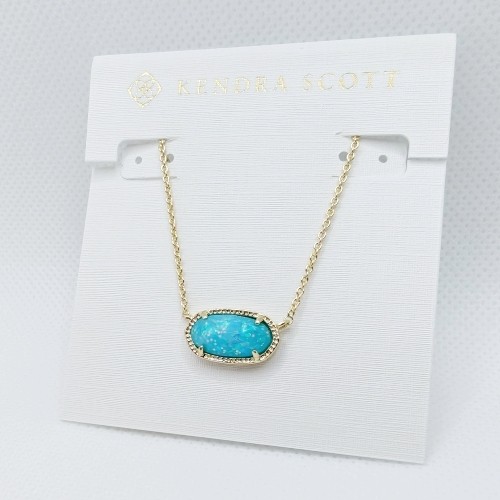 Kendra Scott Elisa Gold Pendant Necklace in Blue Periwinkle Opal