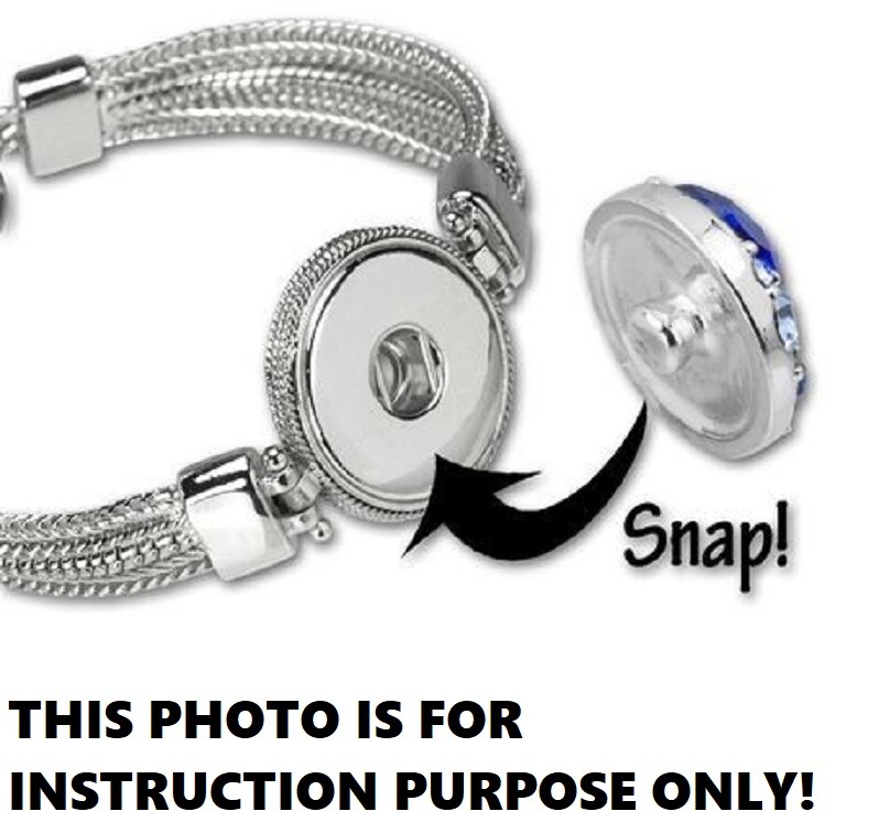 Snap Jewelry Silver Hinge Bangle Bracelet fits 18-20mm Ginger Style Charms NEW