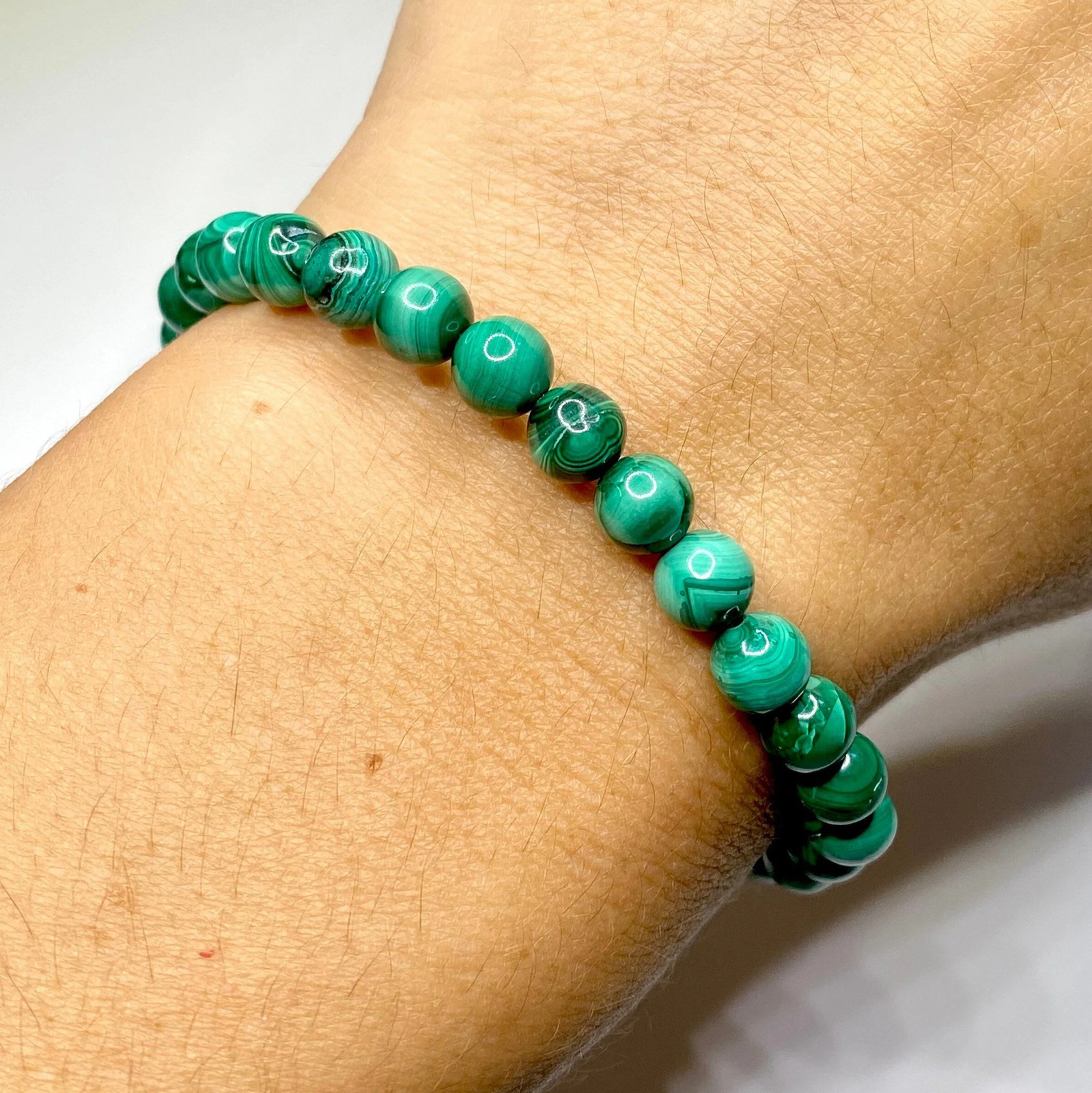 Malachite Crystal Bracelet: Handmade Gemstone Beaded Bracelet