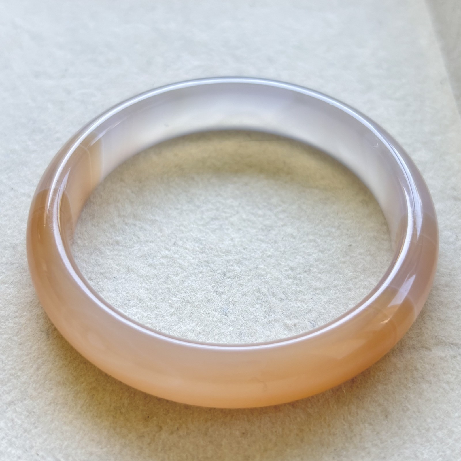 54mm Natural Beige Lace Agate Carnelian Bangle Banded Crystal Healing Bracelet