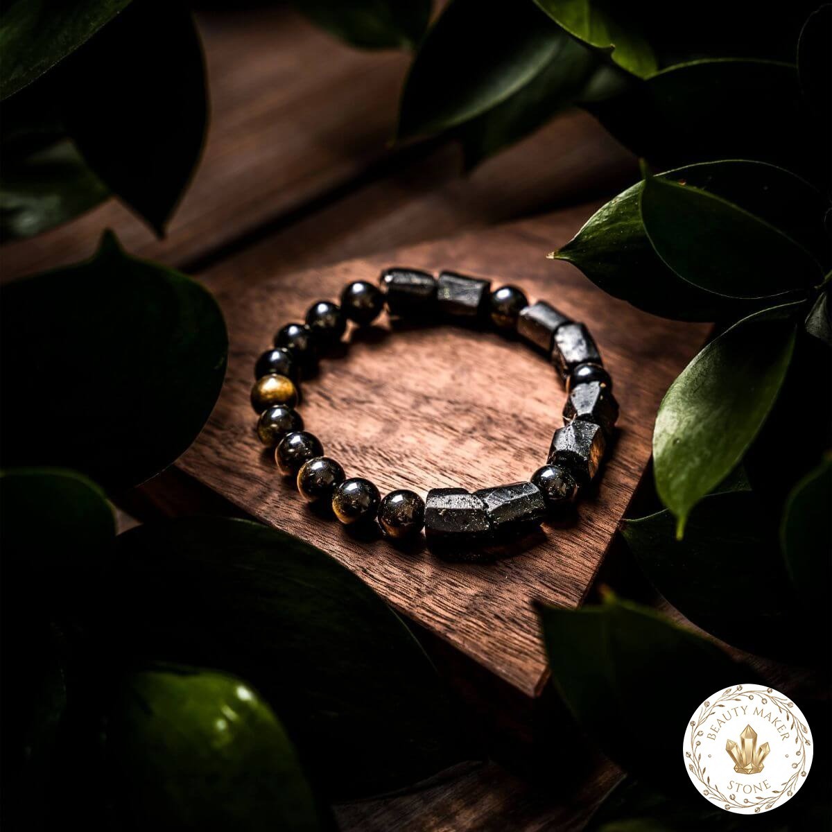 Black Tourmaline Obsidian Protection Bracelet Jewelry For Stability And Success