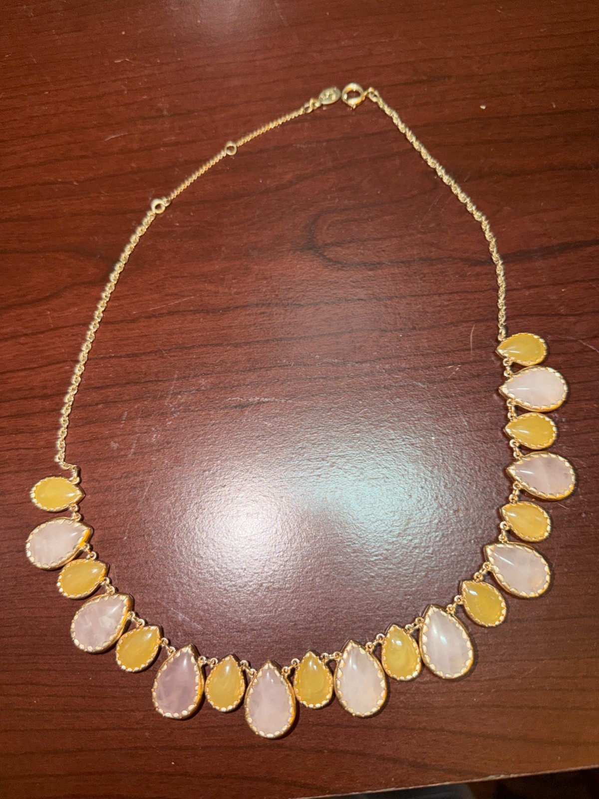 Loft Pink and Yellow Stone Necklace