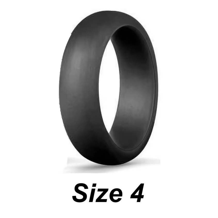 Black Silicone Wedding Ring Band Women Temporary Thin Rubber Flexible Gym Travel