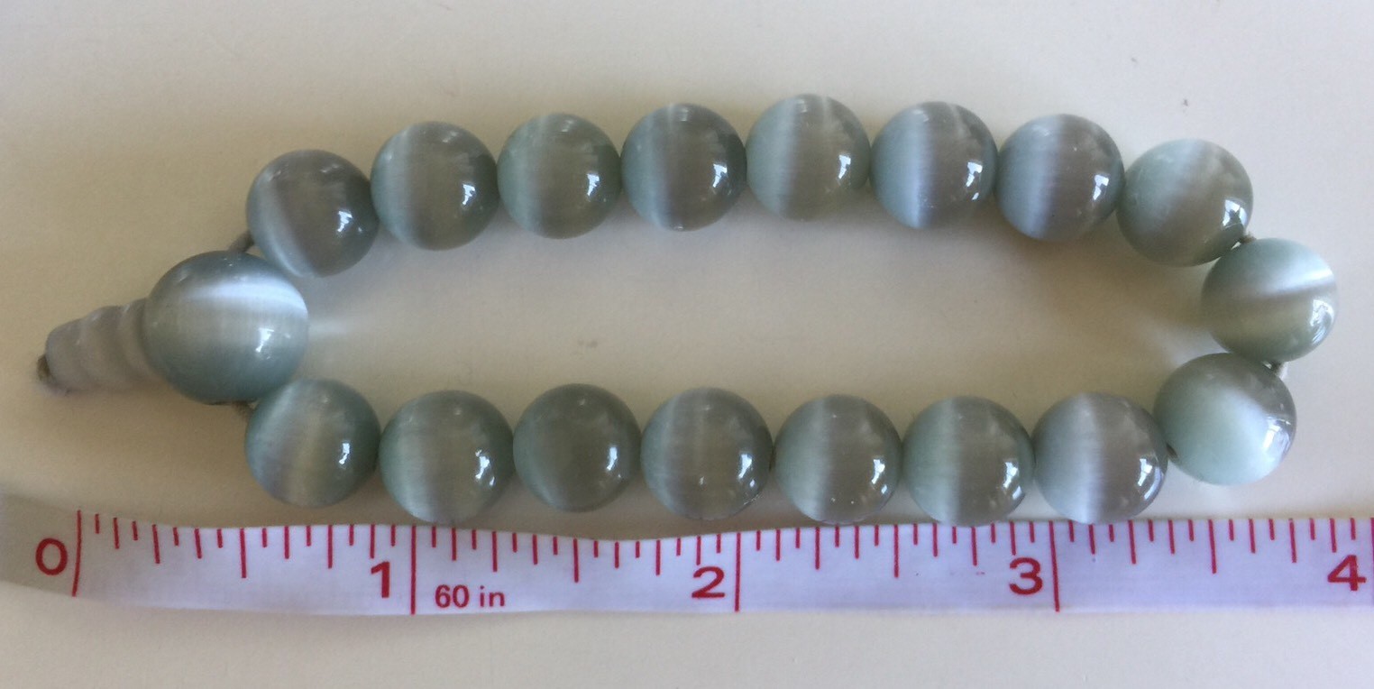 1999 Y2K Neiman Marcus Stella Pace Bracelet Cat’s Eye Powerbeads in Silver Gray