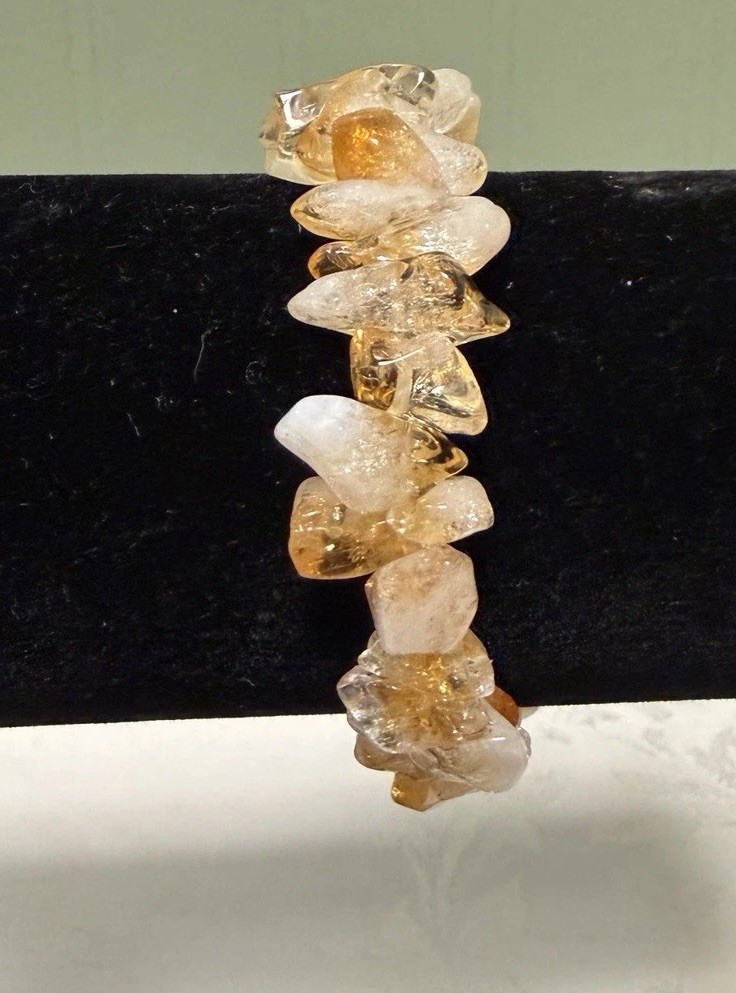 Citrine Bracelet 7 Inches Natural Gemstones Stretch Bracelet Healing Crystal