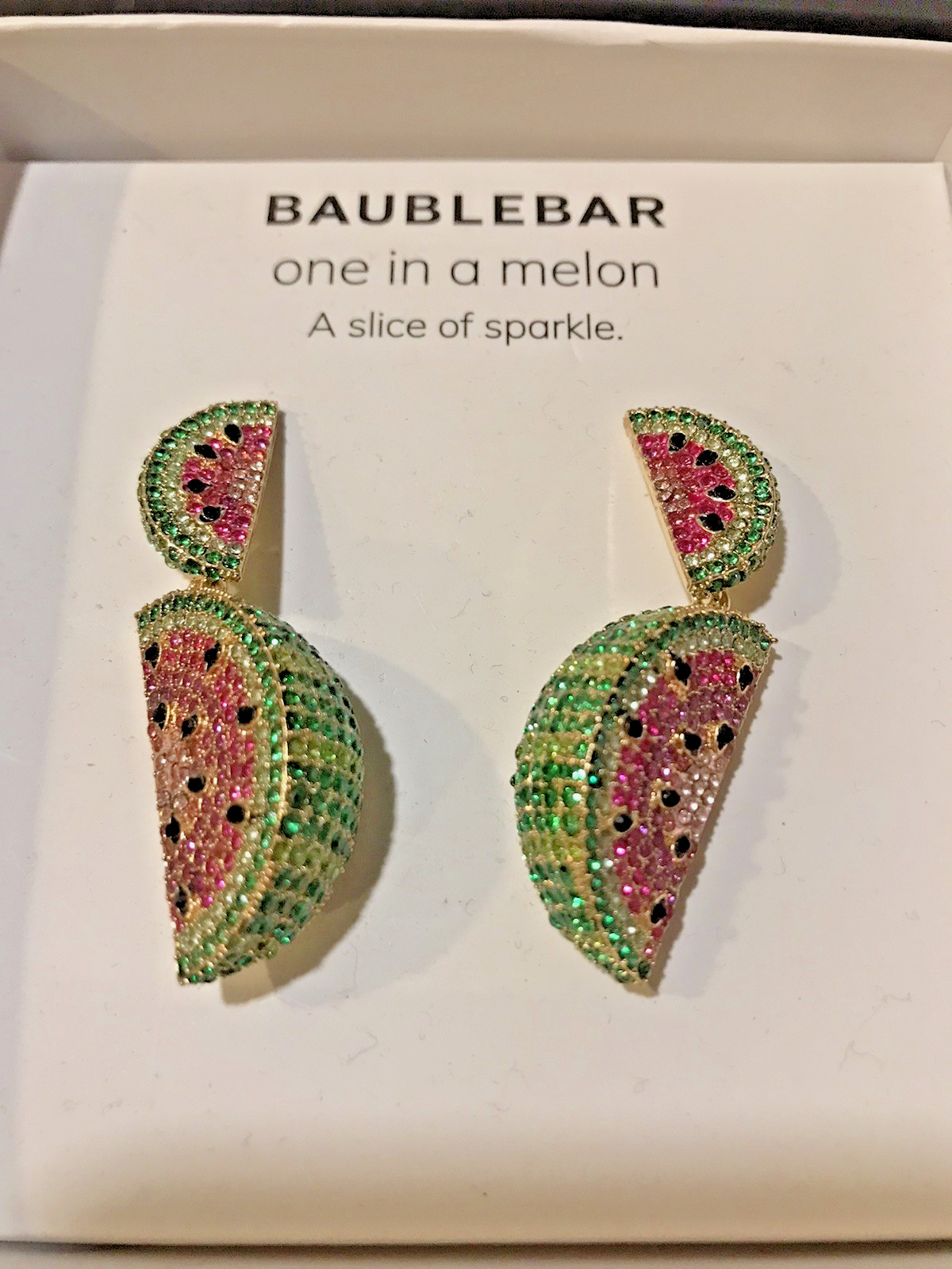 BAUBLEBAR WATERMELON PIERCED DANGLE EARRINGS ONE IN A MELON A SLICE OF SPARKLE