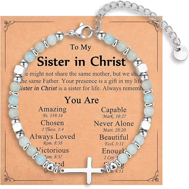 Christian Gifts Women Faith Religious Cross Bracelet Jewelry Bible Verses GIFT!