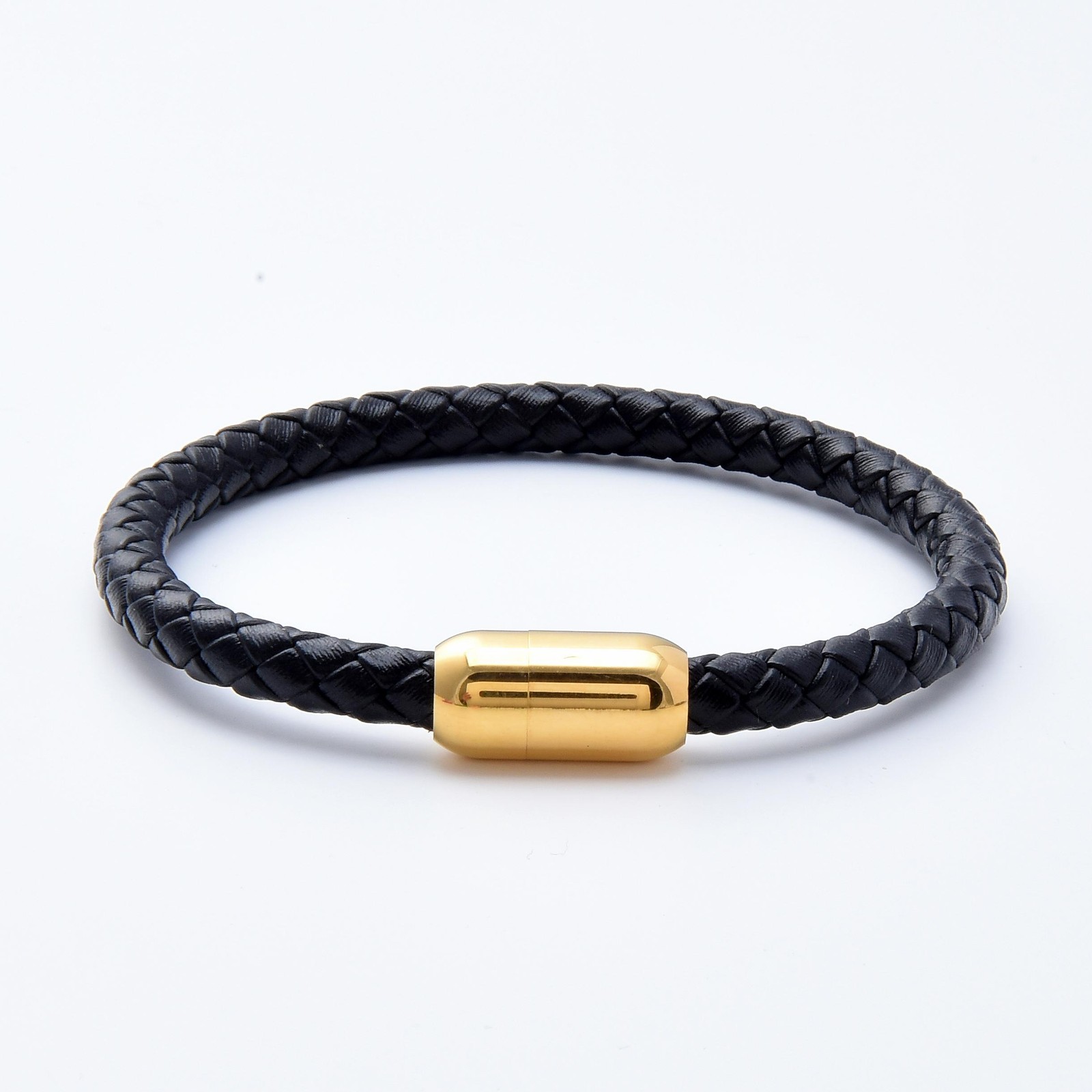 Simple Classic Leather Rope Chain Charm Bracelet Stainless Steel Unisex Jewelry