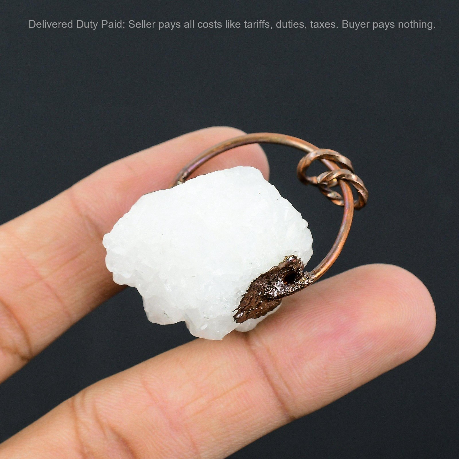 Pentagon Rainbow Moonstone Druzy Stone Copper Electroformed Birthday New Pendant