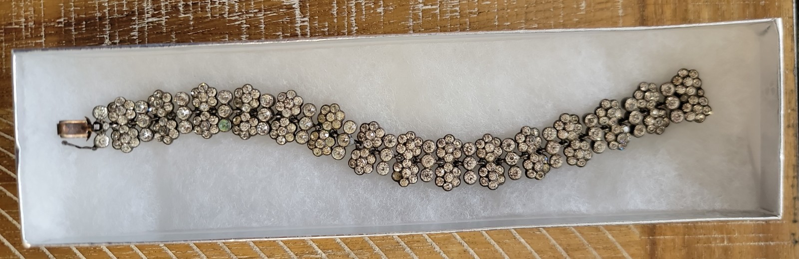 Antique Austrian Crystal Flower Link Bracelet