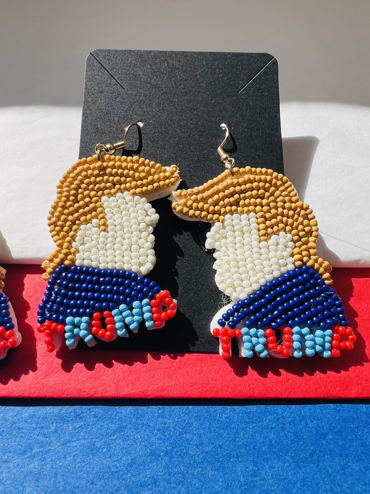 Donald Trump Beaded Profile Women’s Dangle Earrings Trump MAGA