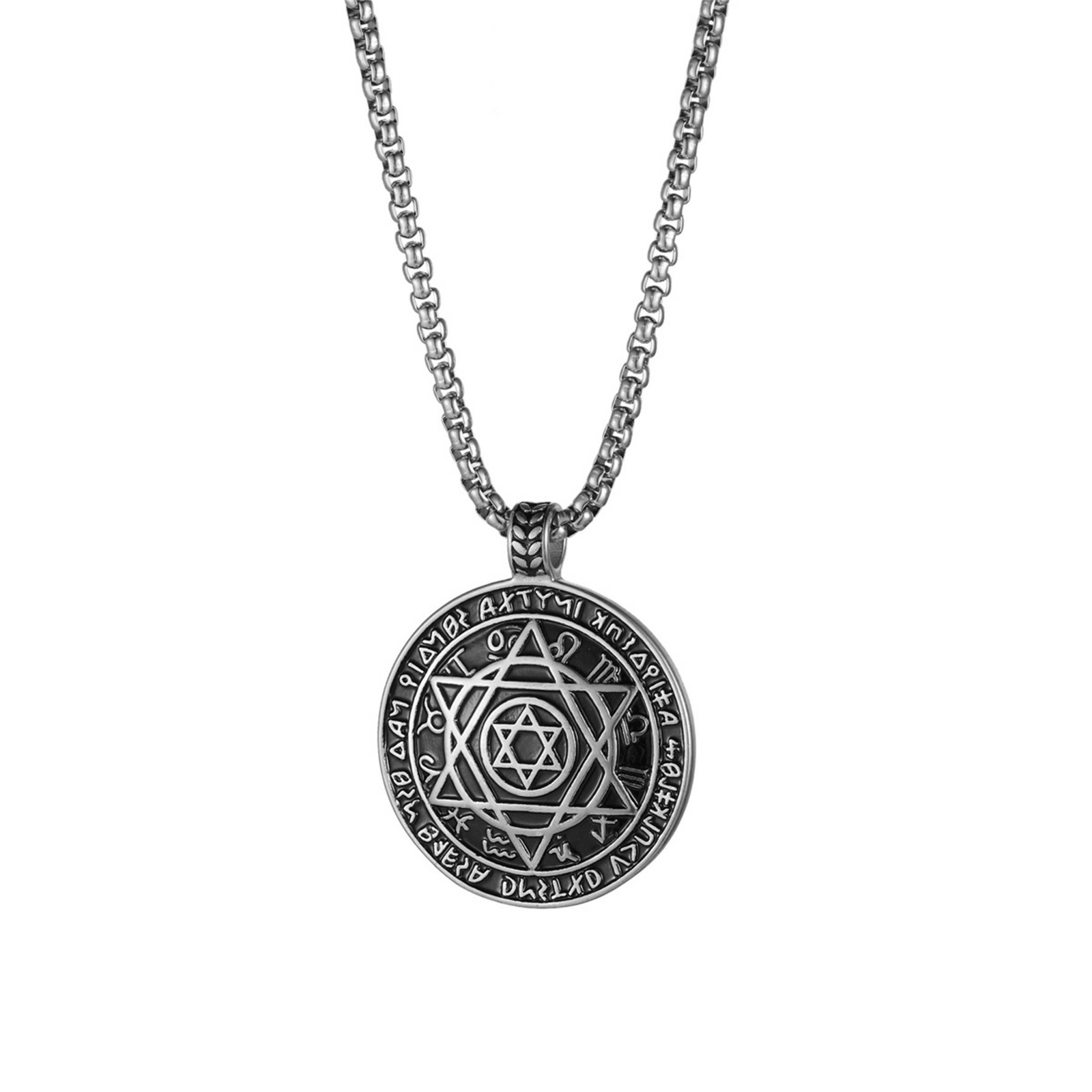 Talisman Seal Solomon Six-pointed Star 12 Constellation Unisex Pendant Necklace
