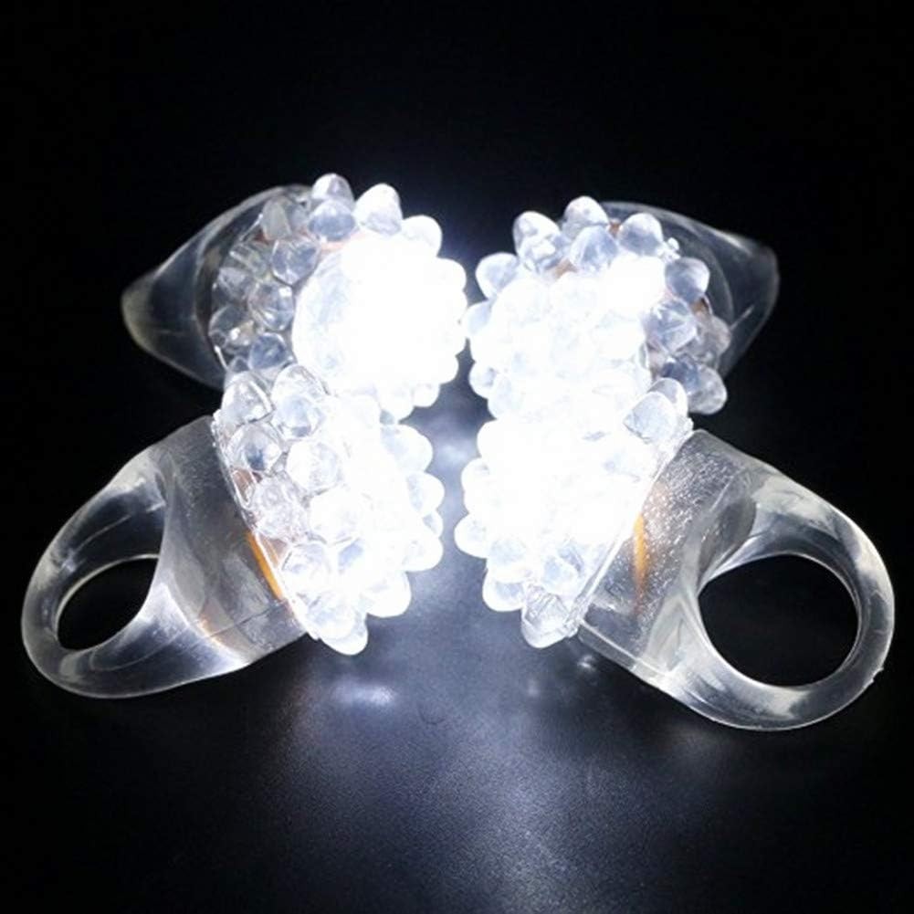 60 PCS Flashing LED Lights up Rings – Bumpy Jelly Glow in the Dark Colorful R…