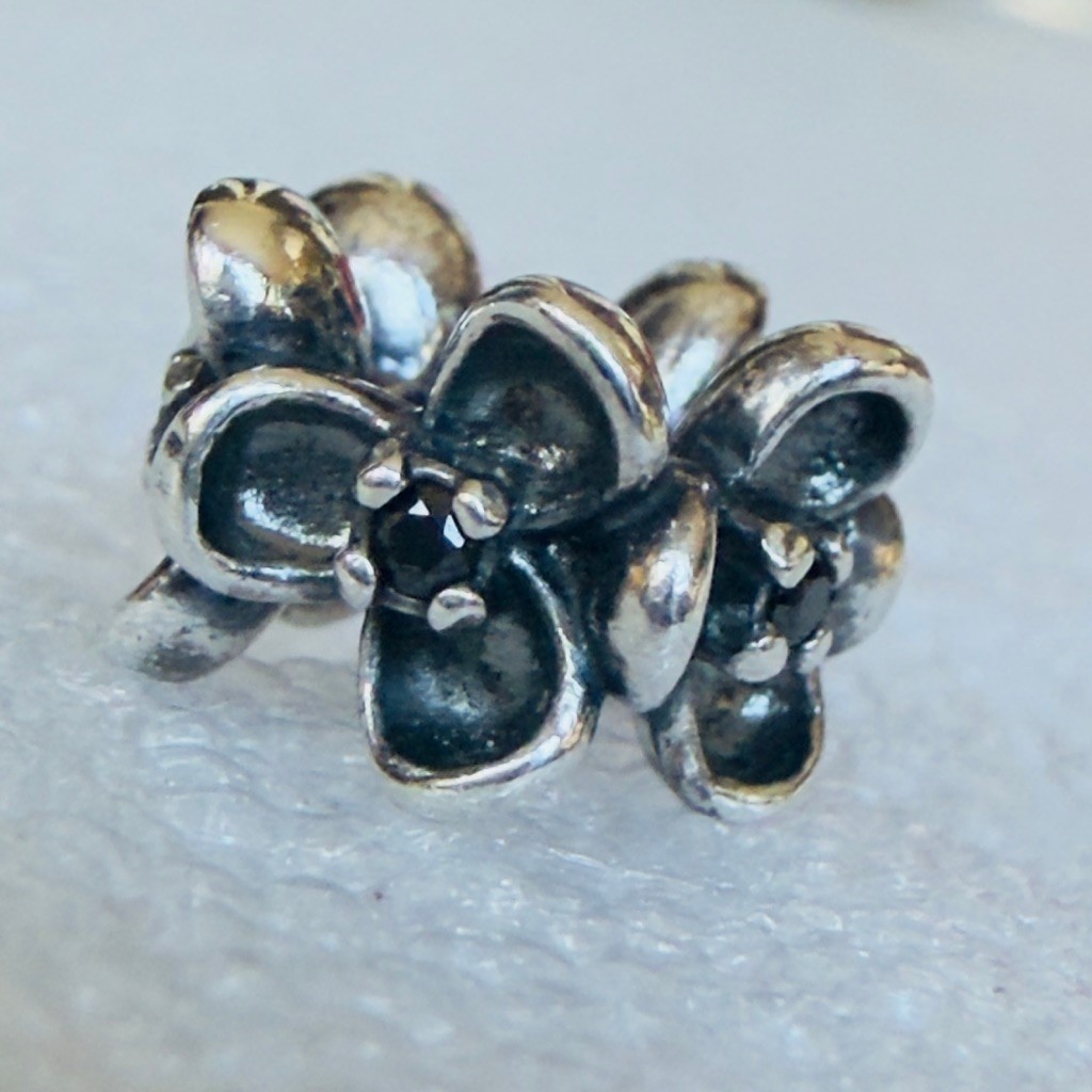 Pandora Sterling Silver 925 Wanda’s Garden Black Spinel CZ Spacer Charm