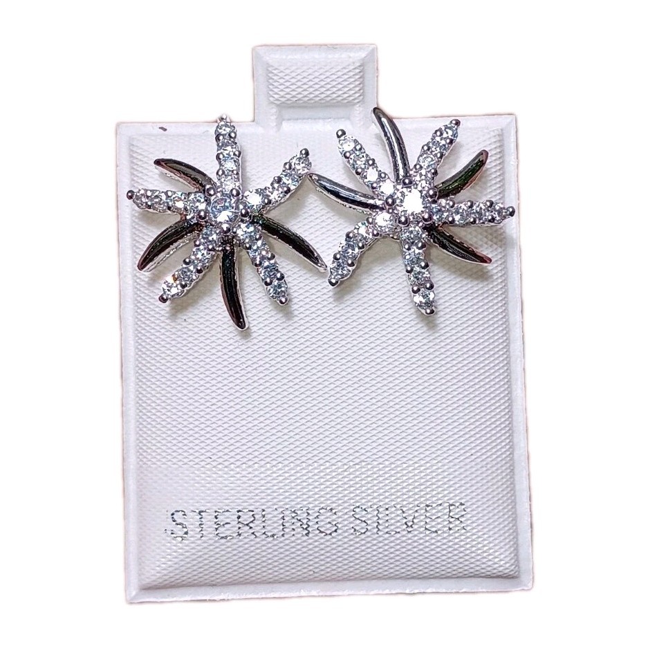 ✨Sterling Silver Cubic Zerconia Palm Tree Earrings✨