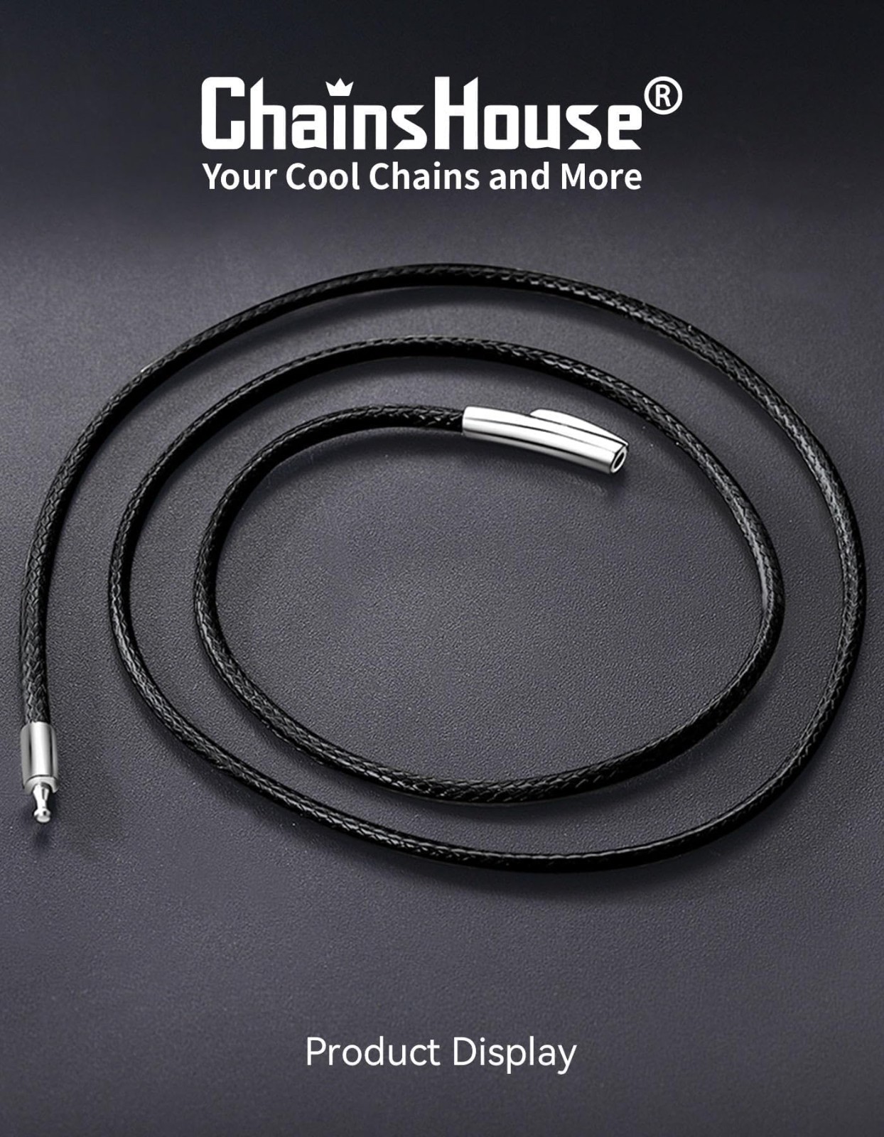 Braided Leather Necklace Cord for Pendants – Waterproof, 1.5mm/2mm/3mm, 16-30″ D