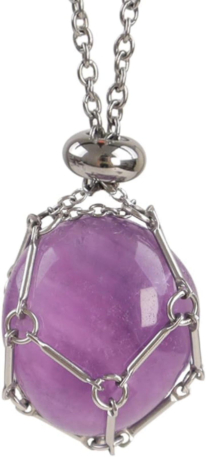 Handmade Crystal Holder Necklace – Stainless Steel Cage for Stone, Crystal Penda