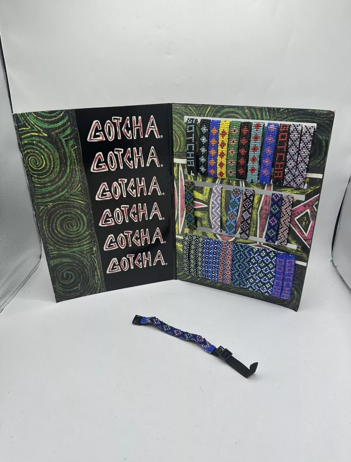 Gotcha Bracelet Adult Vtg 90s Surf Skate Braided Wrap Multi Color