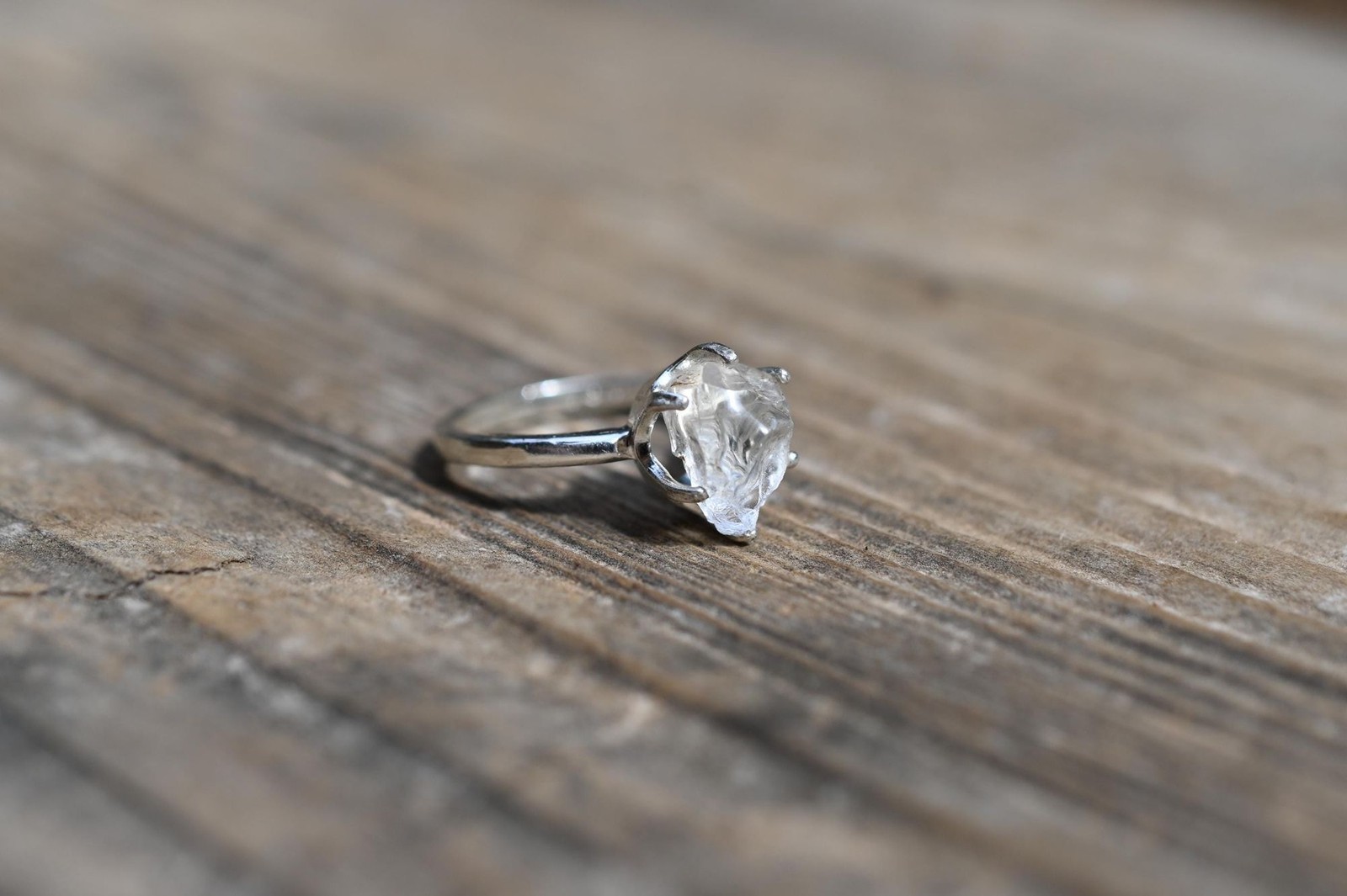 Engagement ring Pear shaped Lake county diamond sterling silver size 3 4 5 6 7