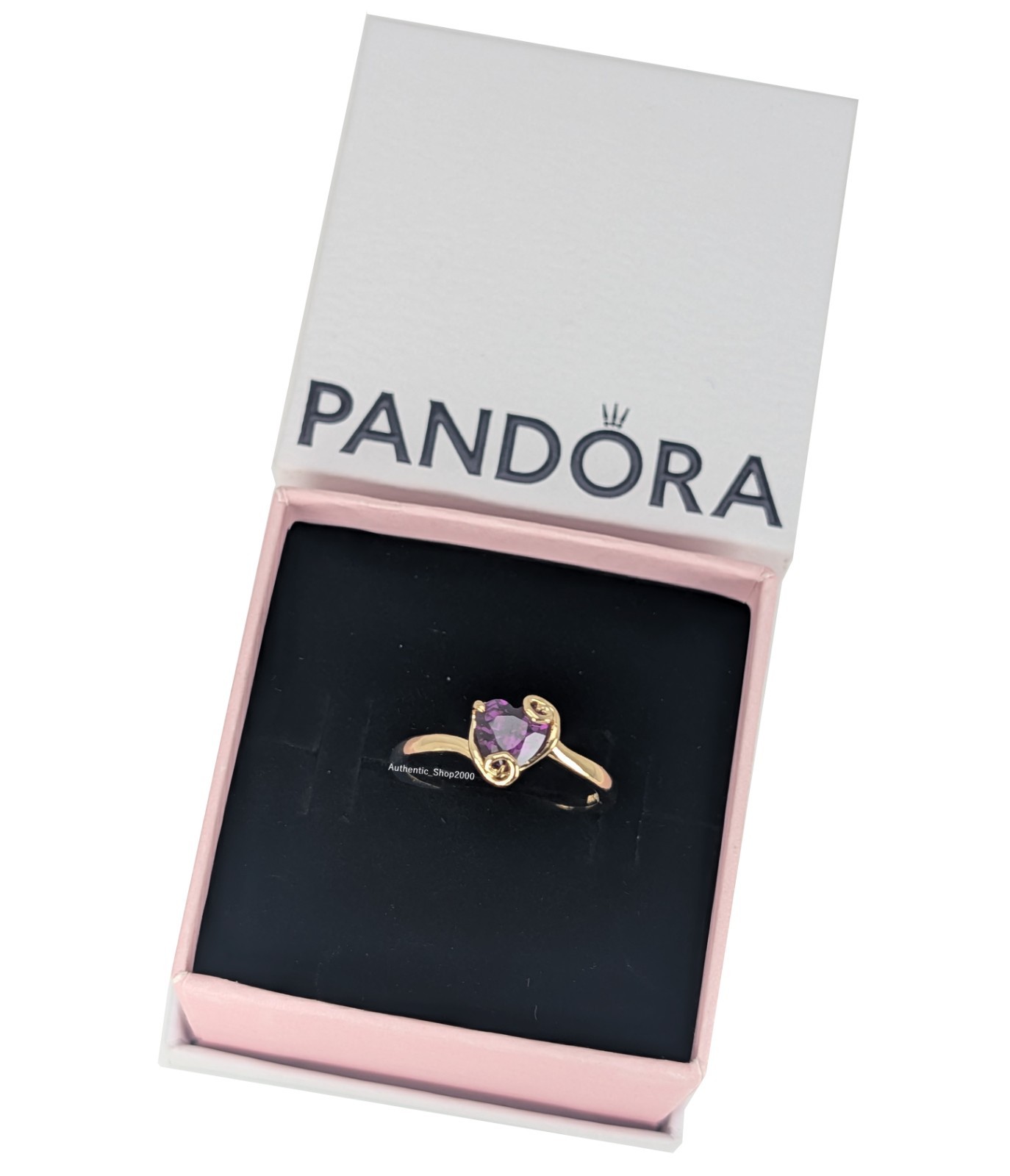 100% PANDORA Disney The Nightmare Before Christmas Purple Heart Ring 164734C01