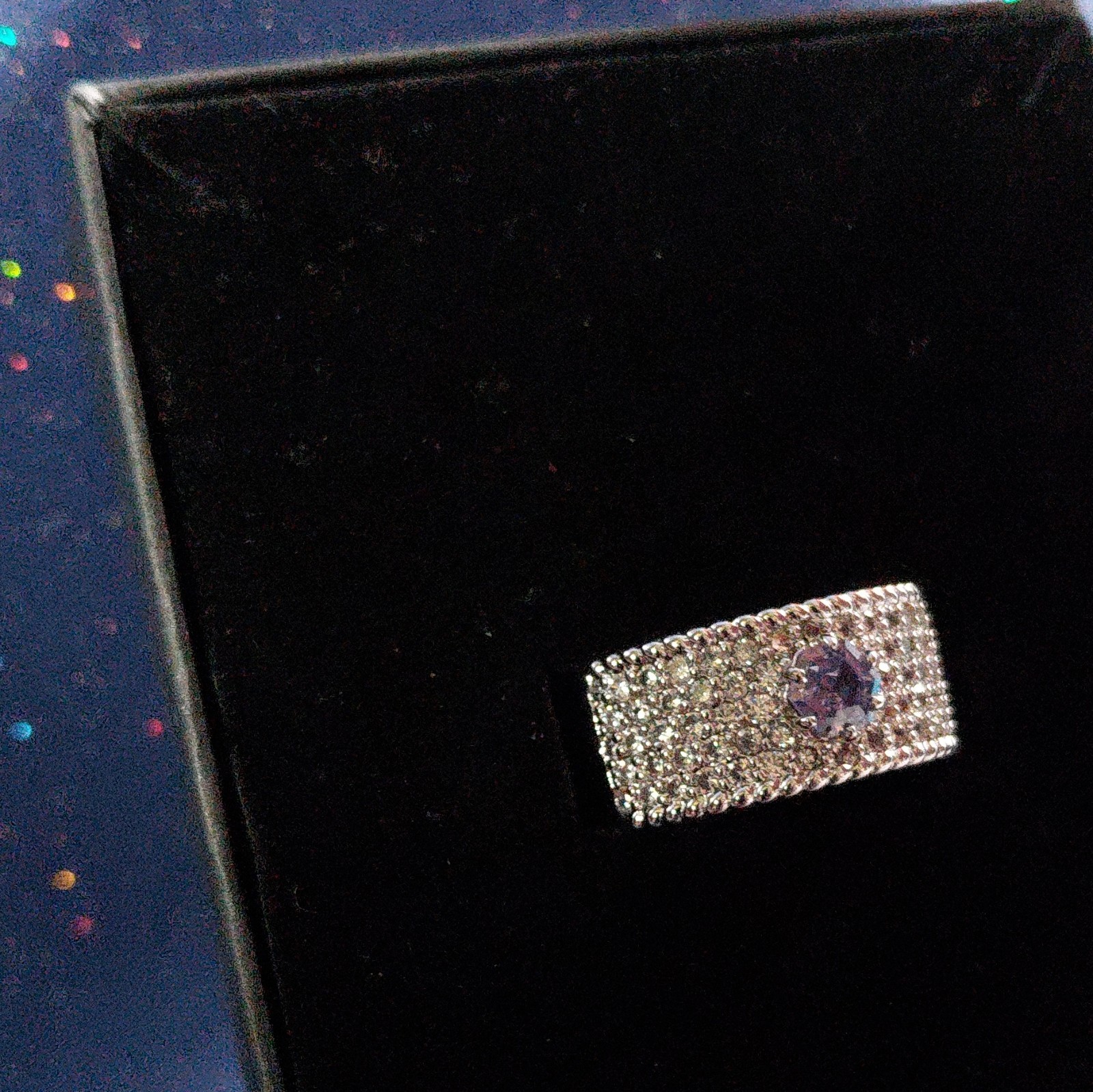 SHE’S BEAUTY AND GRACE- Rhodium CZ Pavé Band- BP-size 9- Dec Birthday 2023
