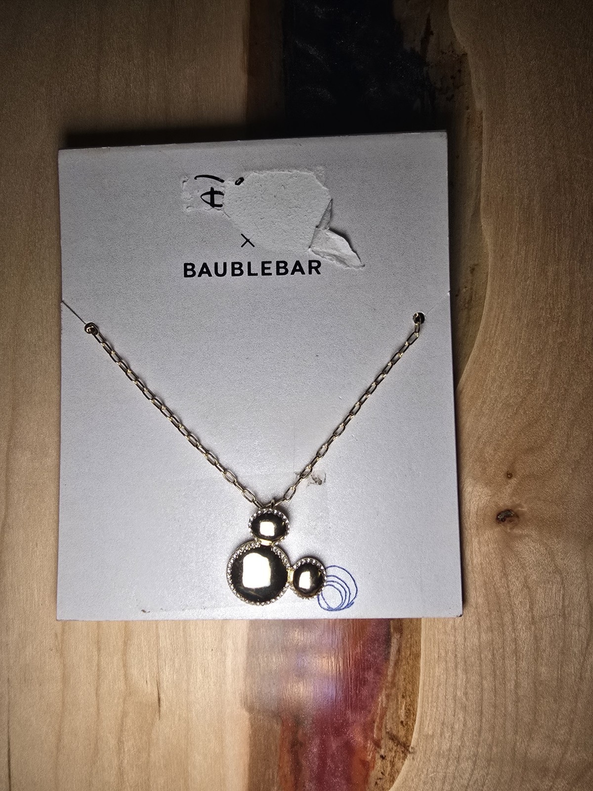 BaubleBar Disney Gold Tone Cable Chain Necklace w/ Asymmetrical Charm Pendant