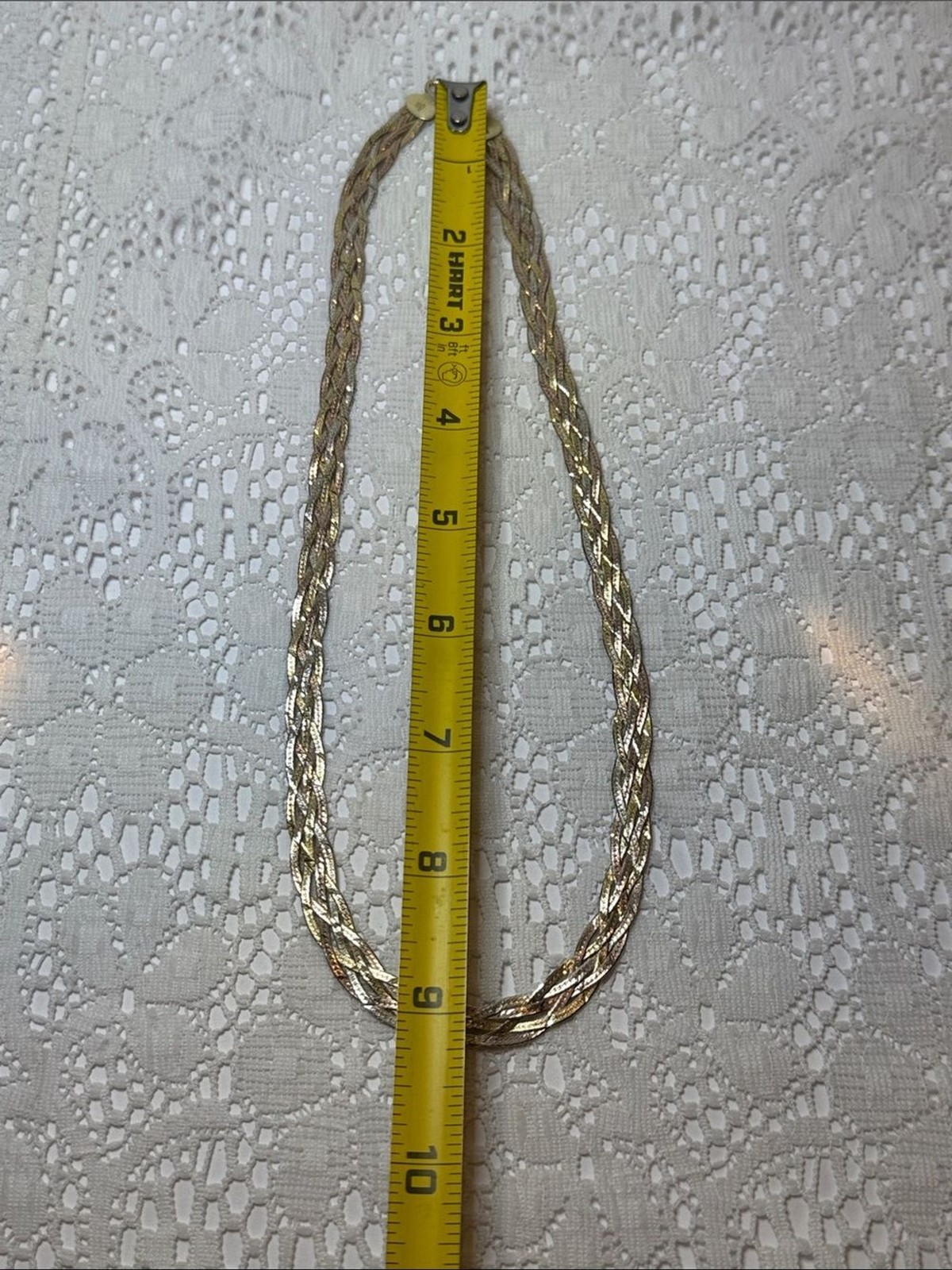 Silver Gold Fine Tri-Color Braided Rope Necklace Vintage Jewelry 925 Italy 20g
