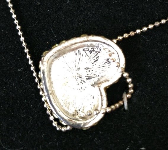 Vtg Pastel Yellow Canary Contessa Heart Shaped Rhinestone Necklace Silver