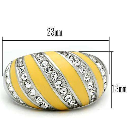 TK506 – High polished (no plating) Stainless Steel Ring with Top Grade Crystal