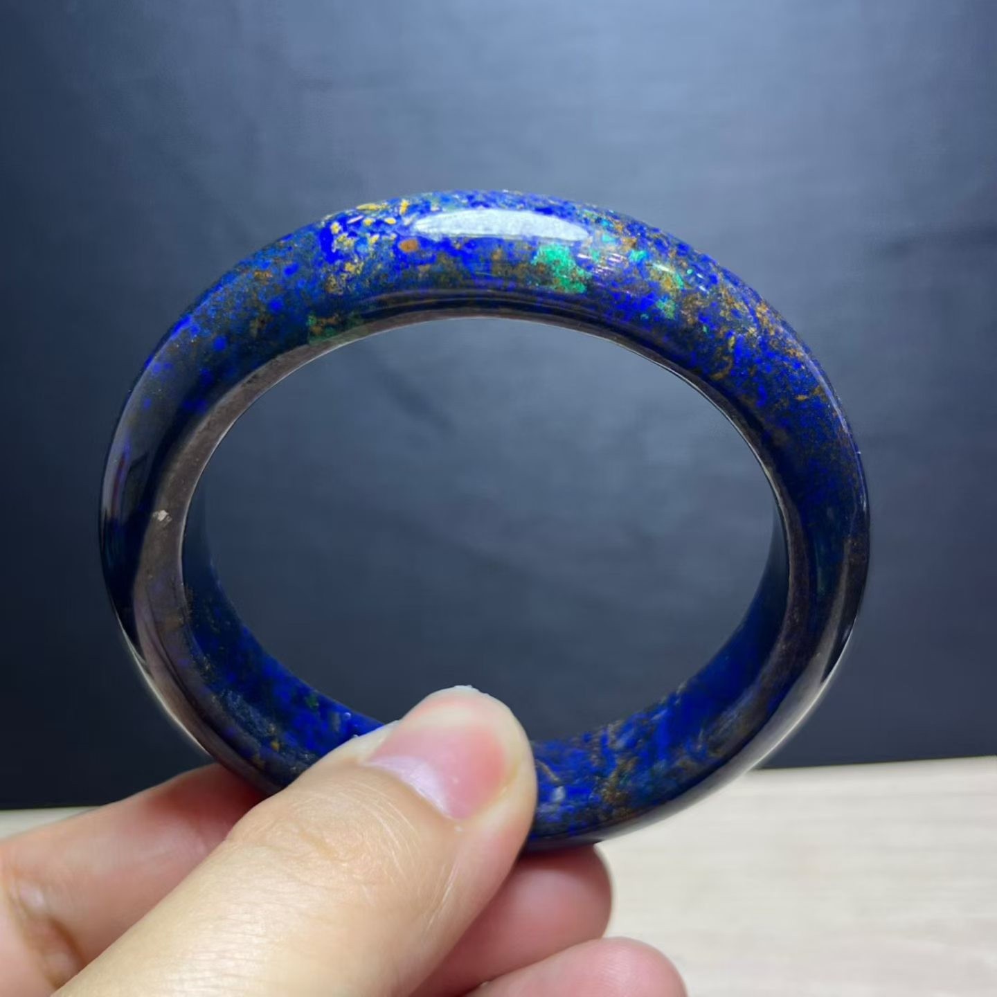 55mm Beauty Glittering Color Azurite & Malachite Crystal Bangle