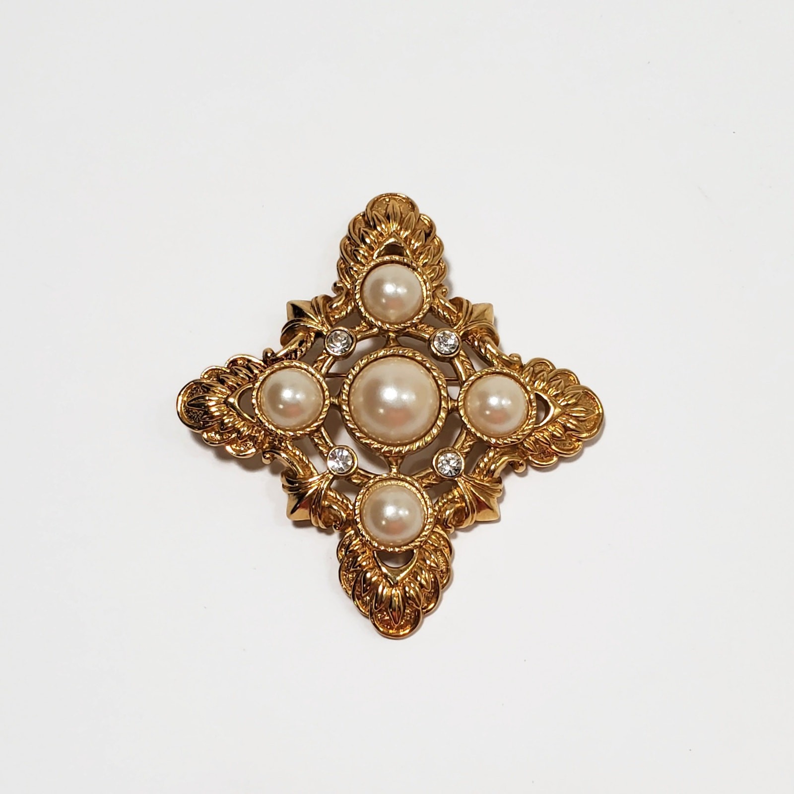 Vintage KJL Kenneth Jay Lane For AVON Faux Pearl Cabochon Combo Brooch Pendant