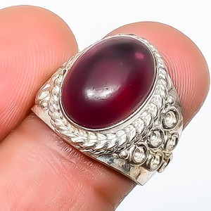 Pink Amethyst Gemstone 925 Silver Plated Ring s.6.5 TR7508-1131