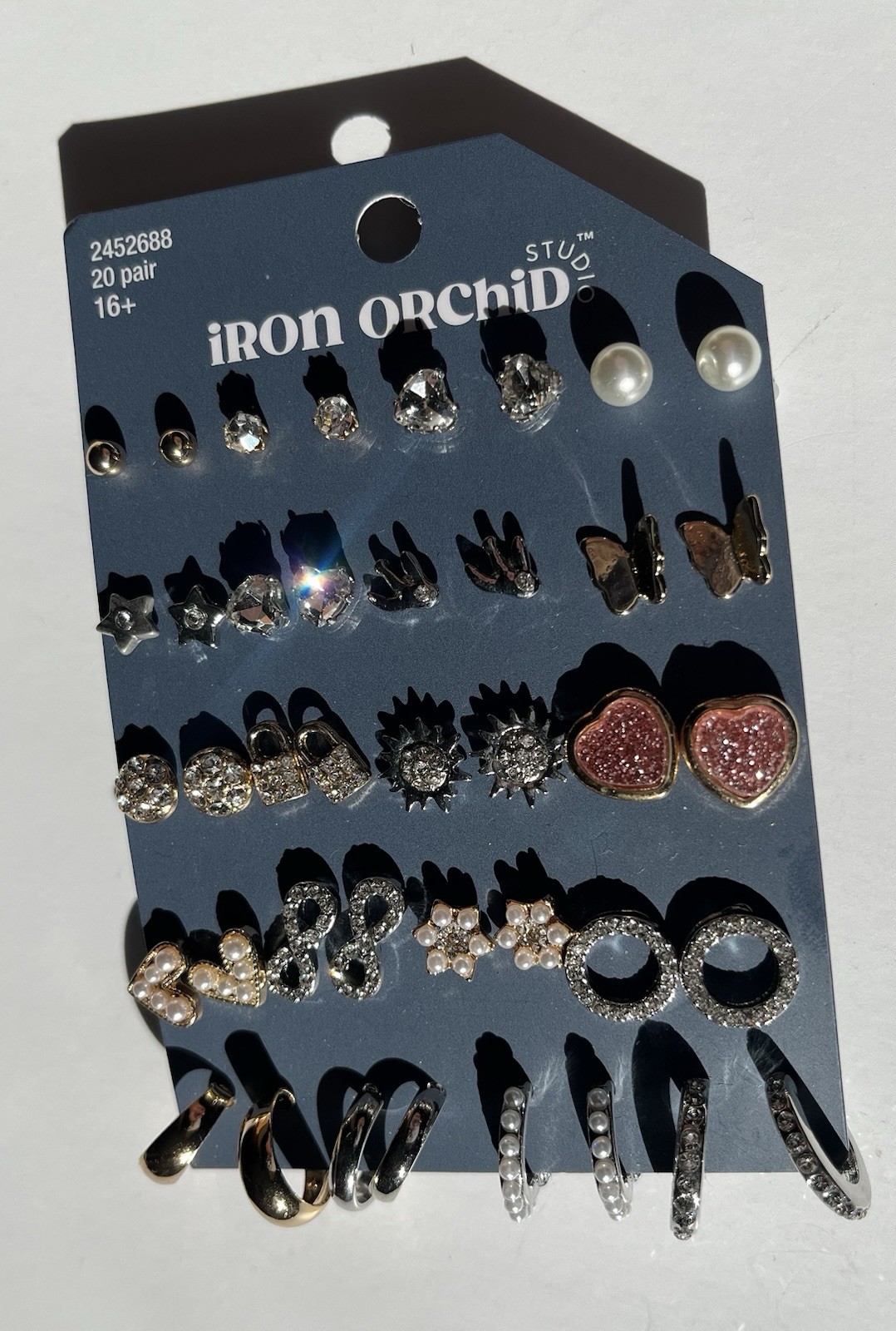 Iron Orchid Studio Simple & Shiny Post Earrings, Nickel Free, 20 Pair Packet